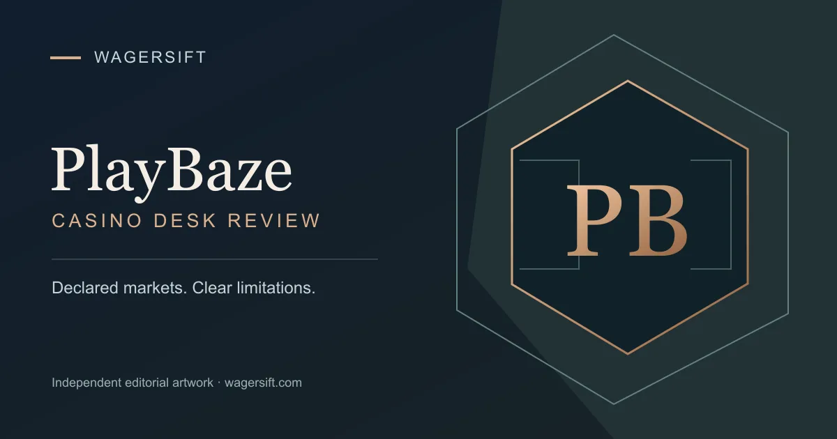 PlayBaze desk review — WagerSift editorial illustration